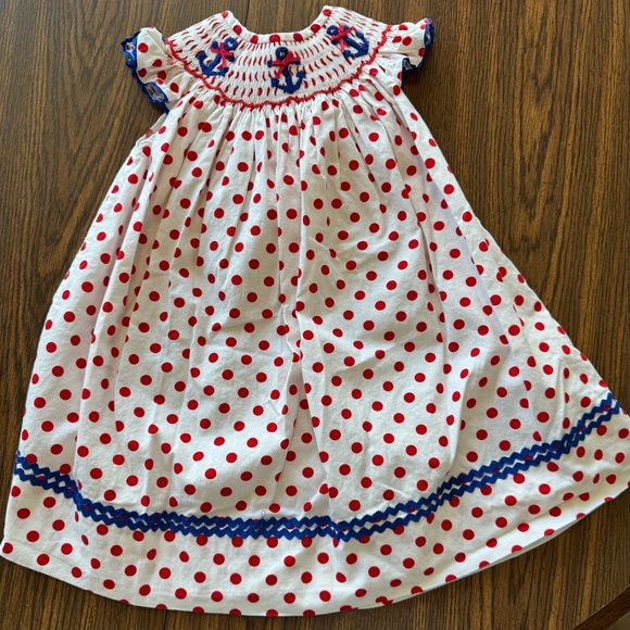 Red white and blue smocked dress - Picture 2 of 4